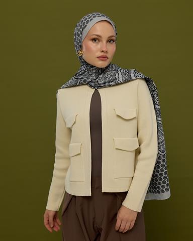 SV-BAL-66 İnci & Siyah Bala Hatun Desen  Şal