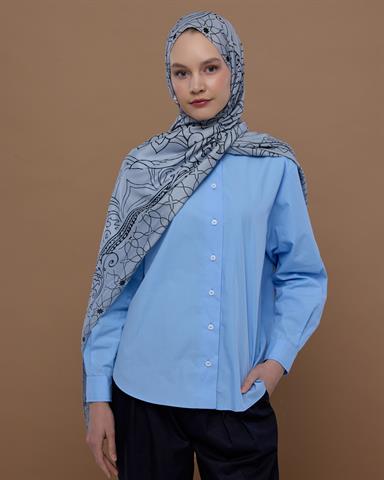 S-EFSUNLU-66 İnci & Siyah Efsunlu Desen Şal