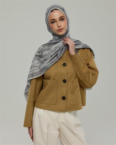 SV-HURREM-66 İnci & Siyah Hürrem Desen  Şal