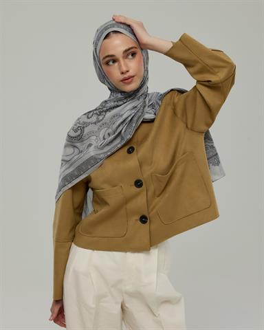 SV-HURREM-66 İnci & Siyah Hürrem Desen  Şal