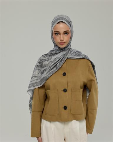 SV-HURREM-66 İnci & Siyah Hürrem Desen  Şal