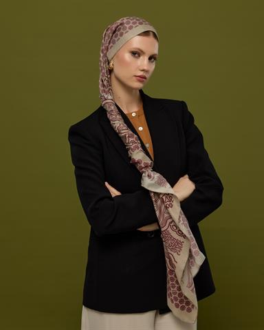 SV-BAL-12 İnci Taşı & Tarçın Kabuk Bala Hatun Desen  Şal