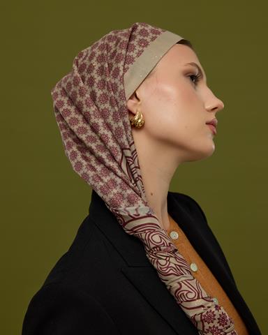 SV-BAL-12 İnci Taşı & Tarçın Kabuk Bala Hatun Desen  Şal