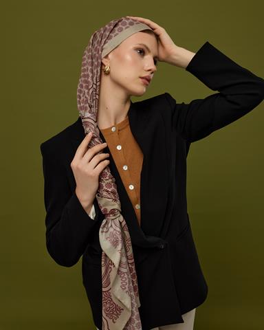 SV-BAL-12 İnci Taşı & Tarçın Kabuk Bala Hatun Desen  Şal