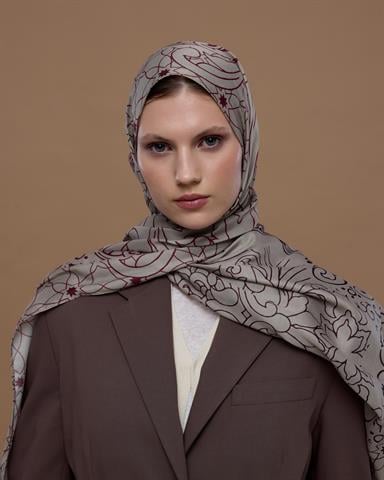 S-EFSUNLU-12 İnci Taşı & Tarçın Kabuk Efsunlu Desen Şal