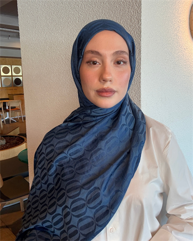 İndigo Nova Desen Jakar Şal