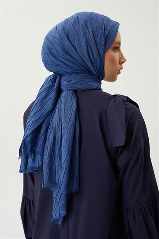 İndigo Piliseli Bambu Şal