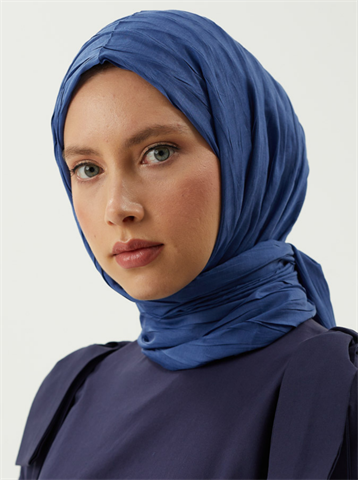 İndigo Piliseli Bambu Şal