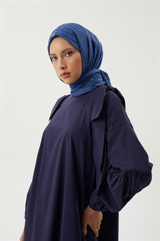 İndigo Piliseli Bambu Şal