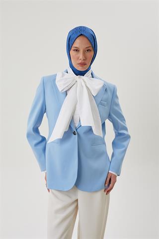 İndigo Shine Desen Jakar Şal