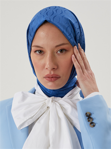 İndigo Shine Desen Jakar Şal