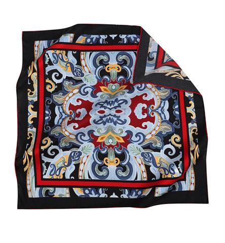 İthal Bordo & Mavi E 2 Yün Kaşmir Eşarp