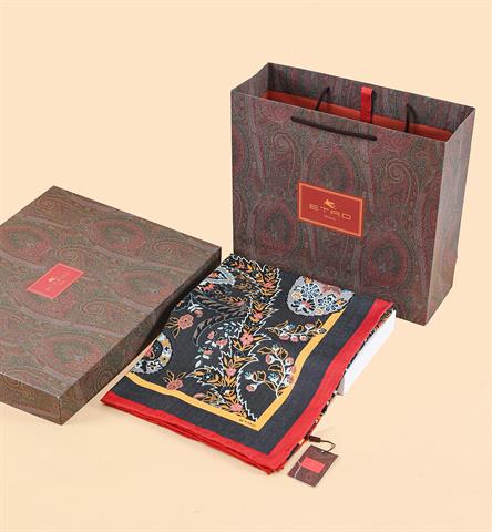 İthal Bordo & Siyah E 3 Yün Kaşmir Eşarp