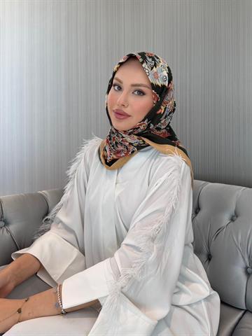 İthal Gold & Siyah E 3 Yün Kaşmir Eşarp