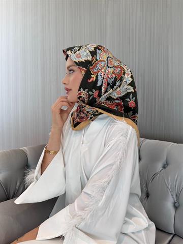 İthal Gold & Siyah E 3 Yün Kaşmir Eşarp