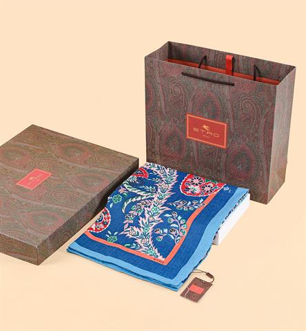 İthal İndigo & Lacivert E 3 Yün Kaşmir Eşarp