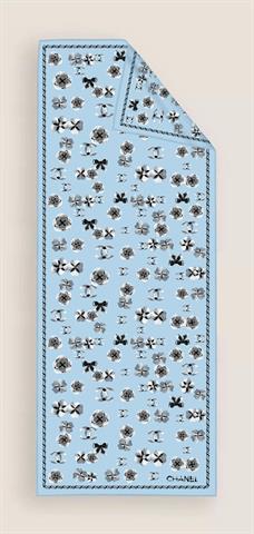 İthal Mavi CH Desen Vual İpek Şal 