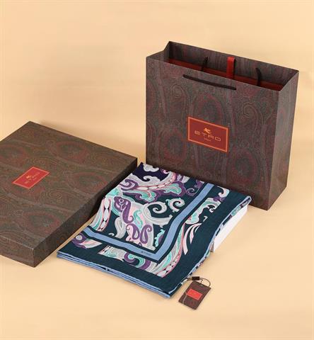 İthal Mor & Gri E 2 Yün Kaşmir Eşarp