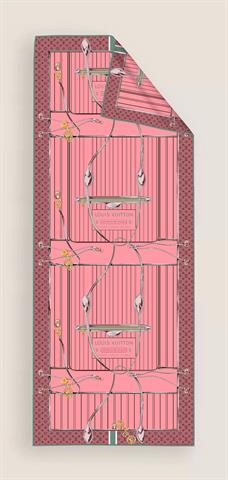 İthal Şeker Pembe LV Desen Vual İpek Şal 