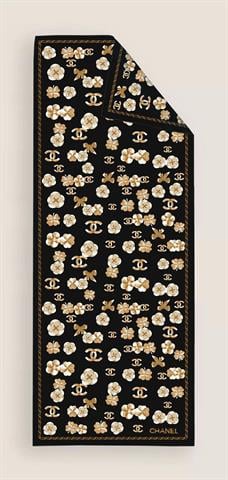 İthal Siyah CH Desen Vual İpek Şal 