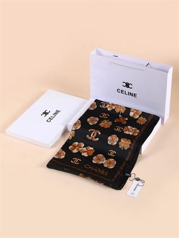 İthal Siyah CH Desen Vual İpek Şal 