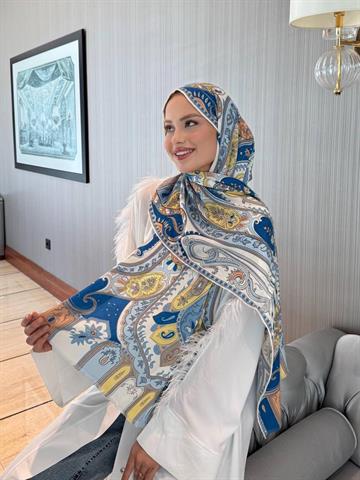 İthal Taş & İndigo E 2 Desen Yün Kaşmir Şal 