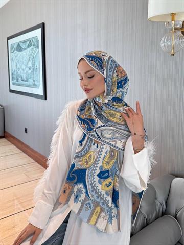 İthal Taş & İndigo E 2 Desen Yün Kaşmir Şal 