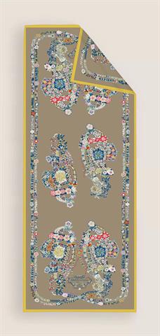 İthal Toprak & Hardal H Desen Vual İpek Şal 