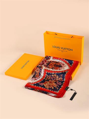 İthal Turuncu LV 2 Desen Vual İpek Şal 