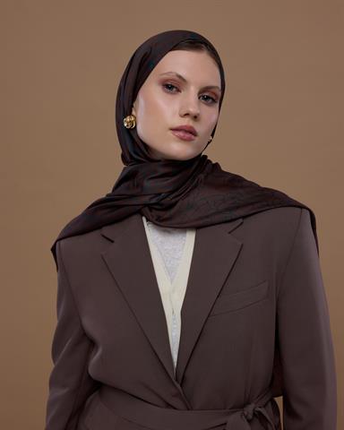 S-EFSUNLU-63 Kakao & Petrol Efsunlu Desen Şal