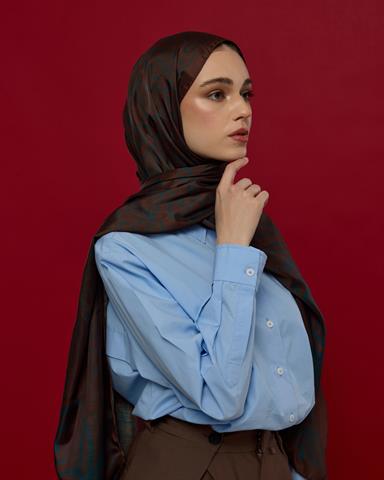 S-HAREM-63 Kakao & Petrol Harem Rüyası Desen Şal