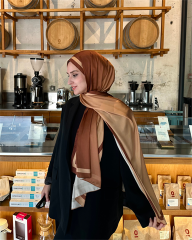 Karamel Degrade Desen Şal 