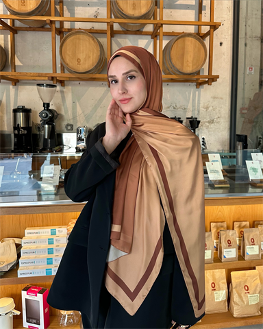 Karamel Degrade Desen Şal 