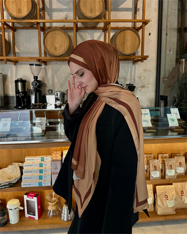 Karamel Degrade Desen Şal 