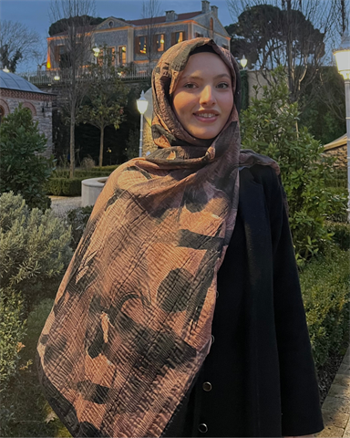 Karamel Saçak Desenli Müslin Şal