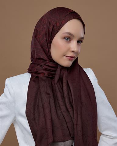 S-EFSUNLU-13 Kestane Kabuğu & Tuzlu Karamel Efsunlu Desen Şal