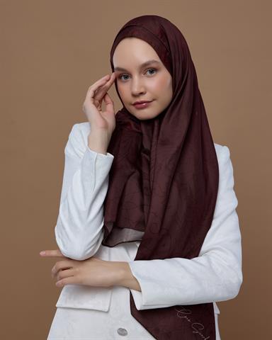 S-EFSUNLU-13 Kestane Kabuğu & Tuzlu Karamel Efsunlu Desen Şal