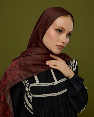 S-SARAYLI-13 Kestane Kabuğu & Tuzlu Karamel Saraylı Desen Şal