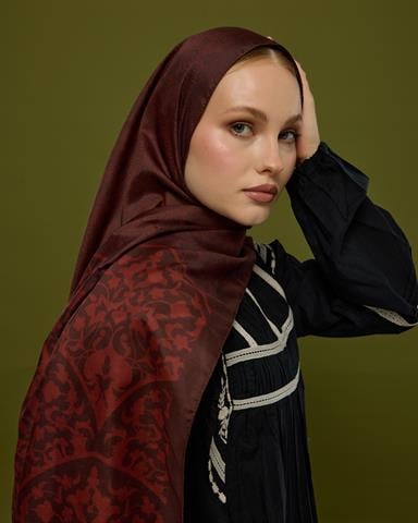 S-SARAYLI-13 Kestane Kabuğu & Tuzlu Karamel Saraylı Desen Şal