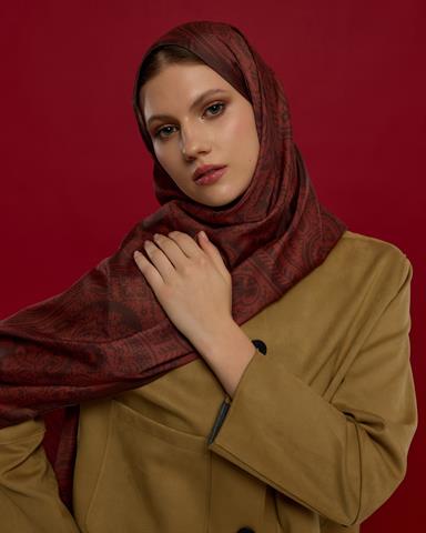 S-SULTANİ-13 Kestane Kabuğu & Tuzlu Karamel Sultani Desen Şal