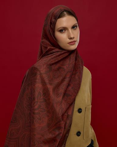 S-SULTANİ-13 Kestane Kabuğu & Tuzlu Karamel Sultani Desen Şal