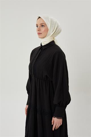 Kırık Beyaz F Desen Parlak Jakar Eşarp