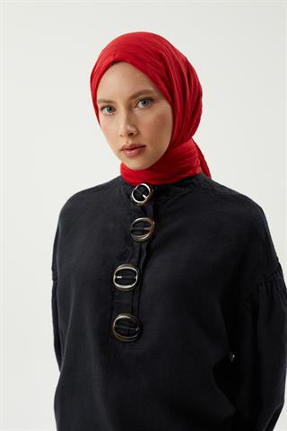 Kırmızı Piliseli Bambu Şal