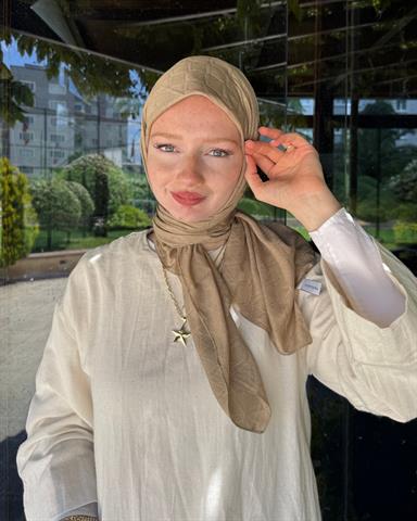 Koyu Vizon Baklava Lyocell Bambu Jakar Eşarp