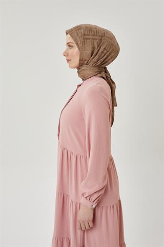 Koyu Vizon F Desen Parlak Jakar Eşarp