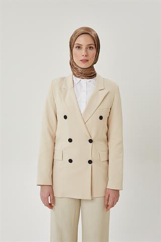 Koyu Vizon G Desen Parlak Jakar Eşarp