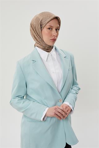 Koyu Vizon Kazayağı Desen Parlak Jakar Eşarp