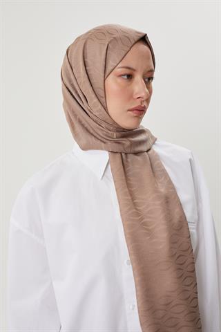 Koyu Vizon Shine Desen Jakar Şal