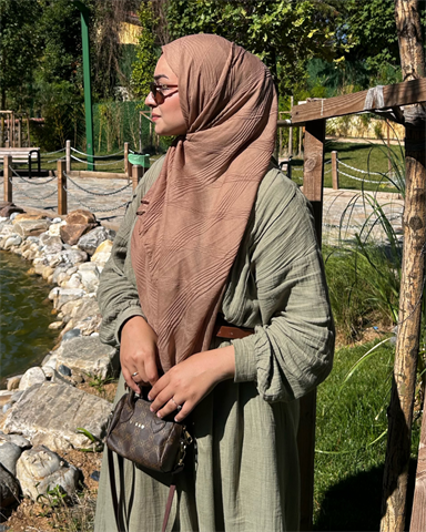 Koyu Vizon Terra Müslin Şal