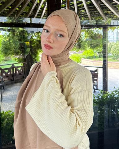 Koyu Vizon Zikzak Lyocell Bambu Jakar Şal